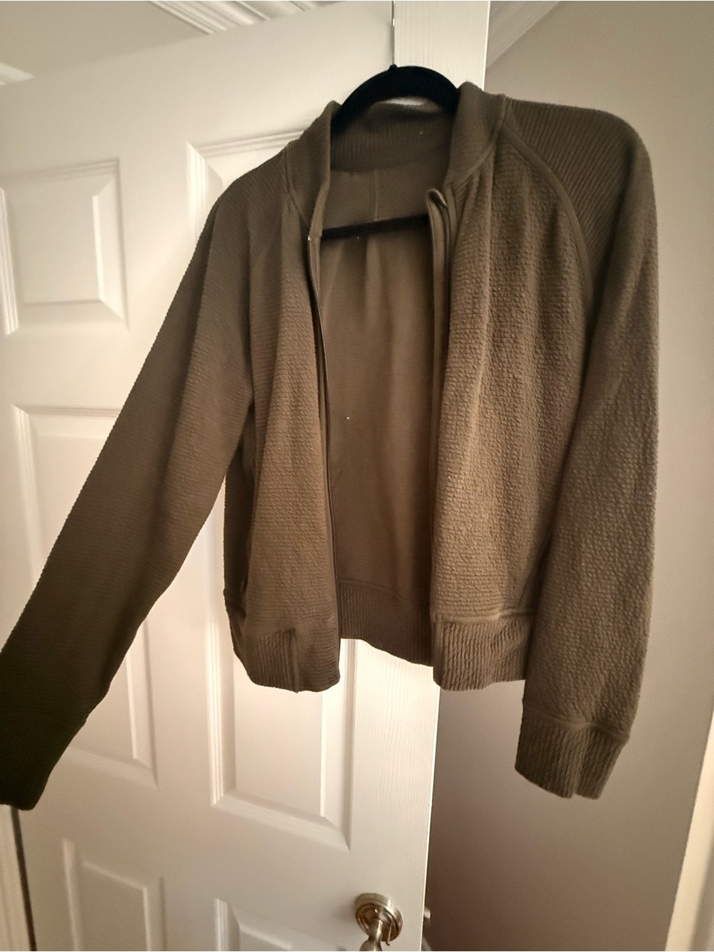 lululemon athletica Olive Knit Bomber Jacket